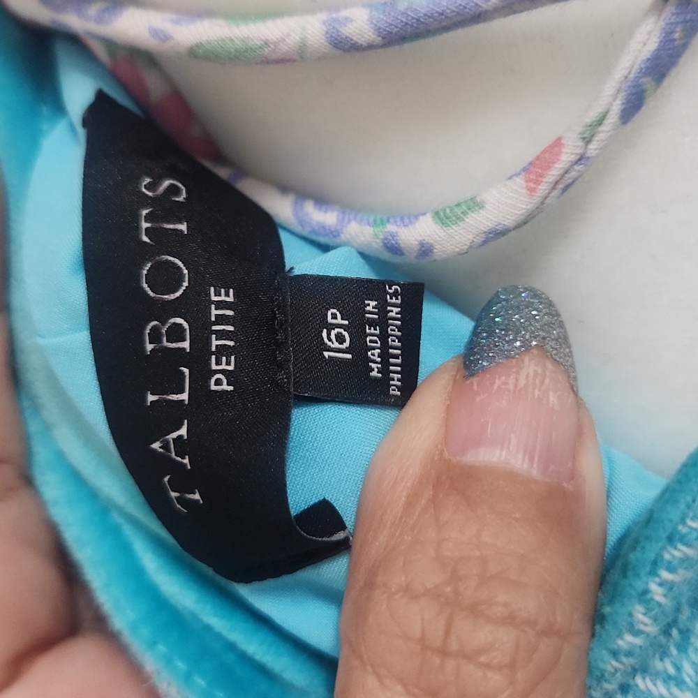 New Talbots Womens Herringbone Turquoise Wool Ble… - image 6